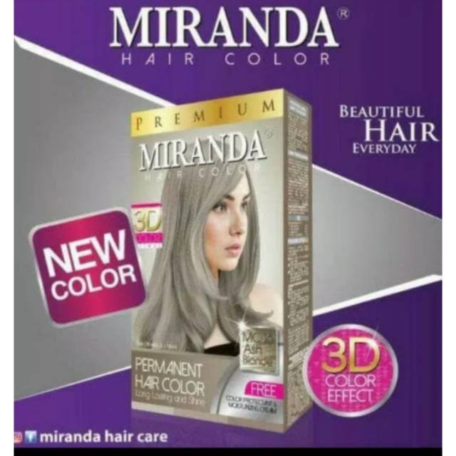  Miranda  cat  rambut  30 ml warna  baru mc 16 ash blonde  abu 