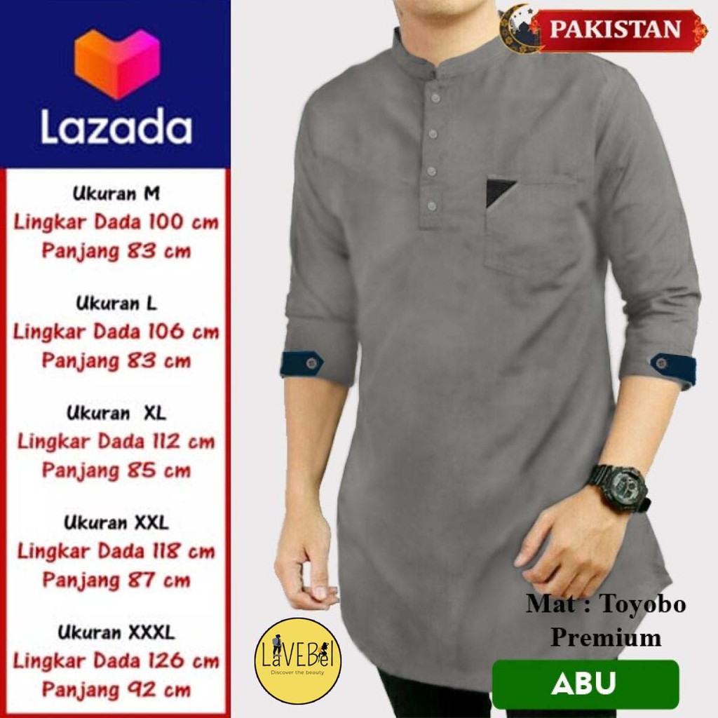 LVB Baju Koko Kurta PAKISTAN TOYOBO/TERBARU/Qurta/Koko Lengan 3/4/Baju Muslimin Jumbo/Kemeja/23450