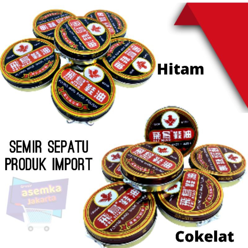 Semir Sepatu 6pcs Besar Produk Import Hitam dan Coklat grosir