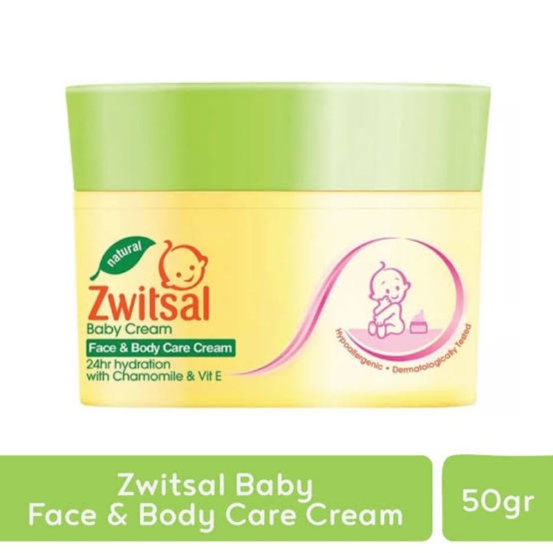 Zwitsal Baby Face &amp; Body Care Cream 50gr - Zwitsal Lotion Wajah &amp; Tubuh Bayi - Krim Muka &amp; Badan - Losion Baby