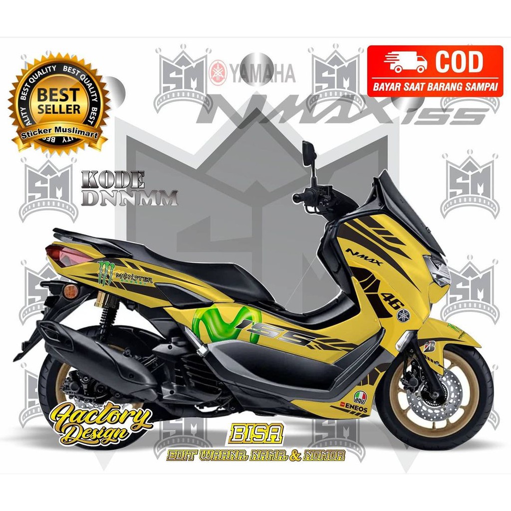 Sticker decal full body Yamaha Nmax Monster Energy Kuning