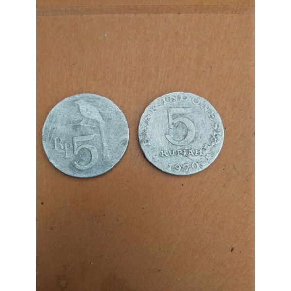 koin uang 5 rupiah gambar burung 1970
