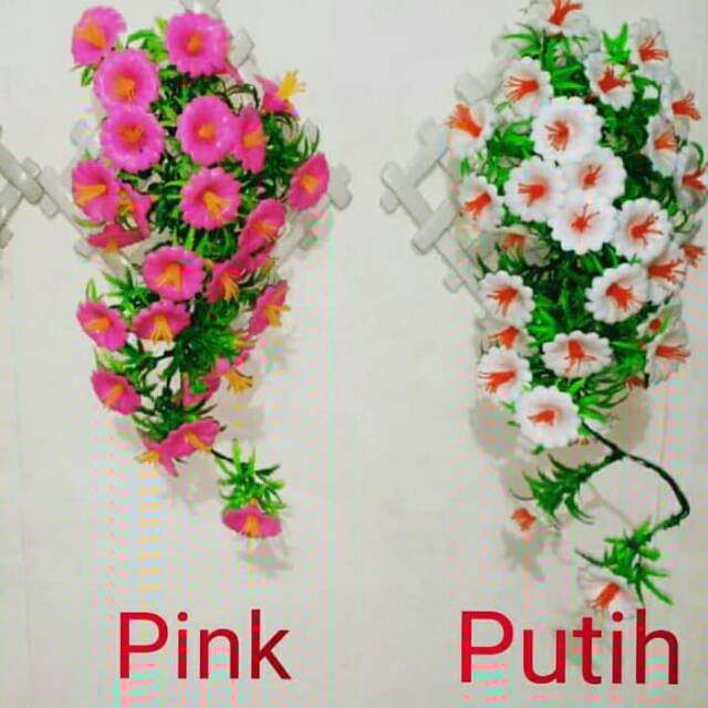 Bunga Tempel Dinding Vas Pagar Plastik