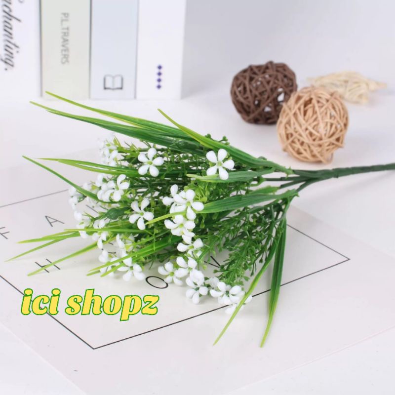 Bunga Gypsophila Melati Putih / Bunga Artificial 5 Cabang-2