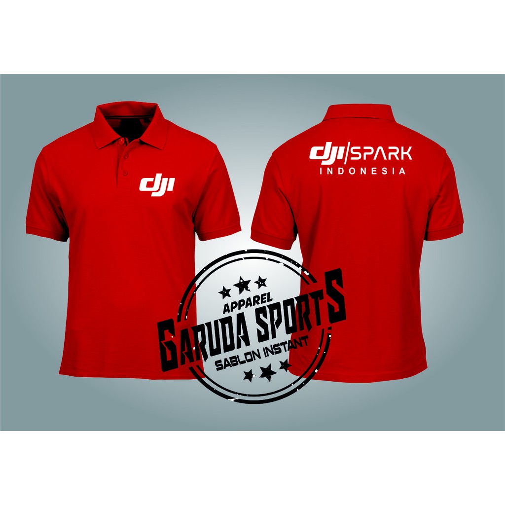 Kaos polo poloshirt DRONE DJI SPARK berkerah