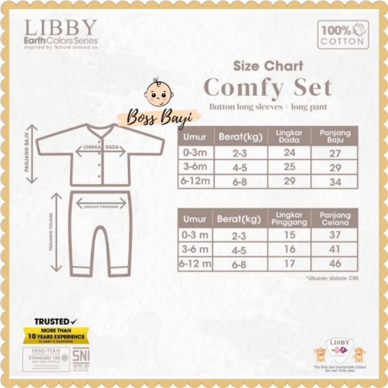 LIBBY EARTH SERIES - COMFY SET Setelan Kancing Depan PANJANG