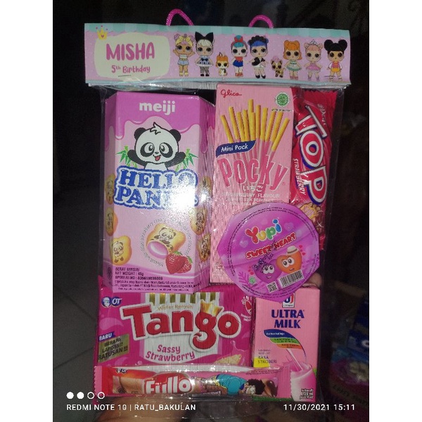 

Paket Souvenir Ulang Tahun Isi Hello Panda Kotak