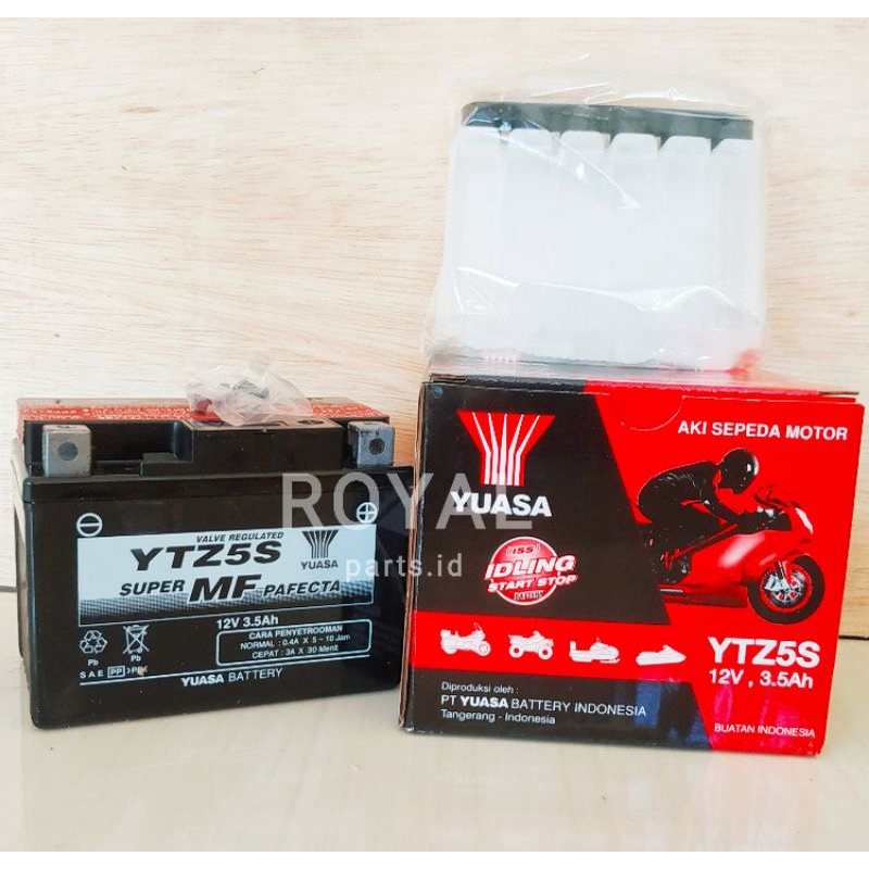 AKI KERING YUASA YTZ5S  UNTUK MIO SOUL KHARISMA SUPRA X125 VIXION