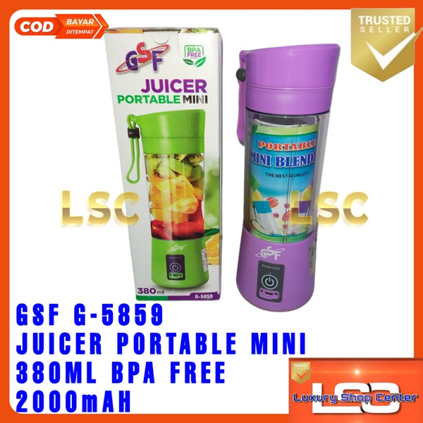 GSF Juicer Portable Mini Rechargeable 380ML 6 Mata Pisau GSF-5859