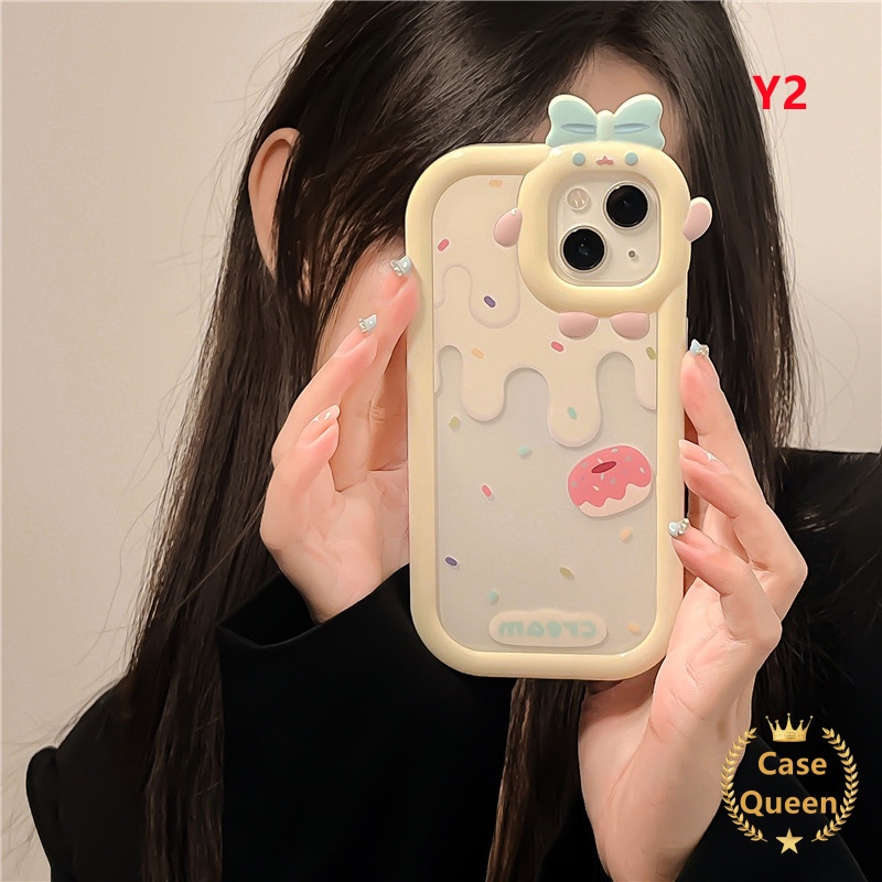 Bow-knot Monster Case Oppo A17 A7 A7 A5S A12 A3S A12E A53 A74 A95 A16K A16E A17K A52 A92 A96 A76 Reno 5 5F 4F 7 A5 A9 A16 A54 A15 A57 A31 A15s A55 A16s Candy Butter Cream Strawberry