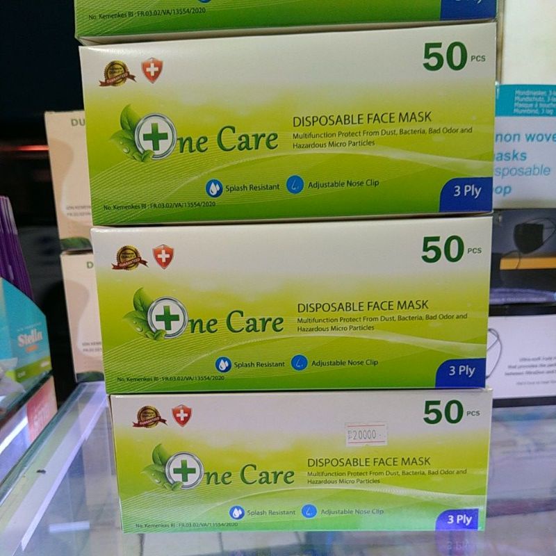 MASKER 3 PLY//MASKER NON HIJAB//MASKER ONE CARE /Earlop 50 pcs