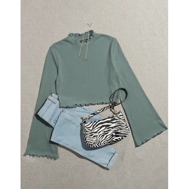 BLOUSE MANDEVILLA CROP TOP  / TOP BLOUSE TURTLENECK KOREA