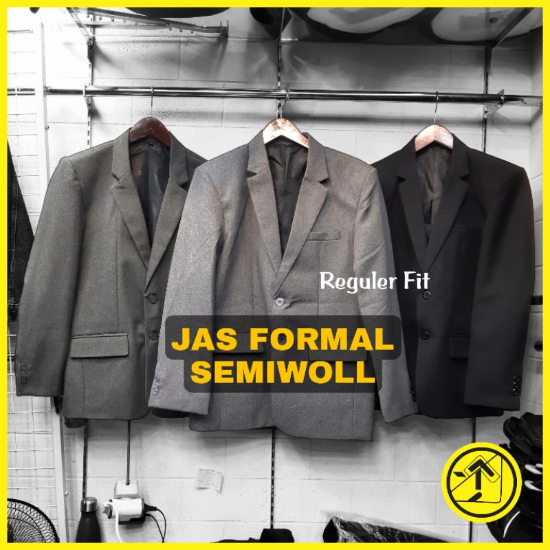 JAS FORMAL REGULER SEMI WOLL TEBAL | Jas Nikah / Wisuda / Seragam / Hadiah Orang Tua / Pesantren / Acara Keagamaan / Acara Resmi / Kondangan / Guru / Cendramata Hadiah / Blazer / Tuxedo / Jas Abu / Jas Biru / Jas Hitam / Jas Biru Navi by~ Black Pino