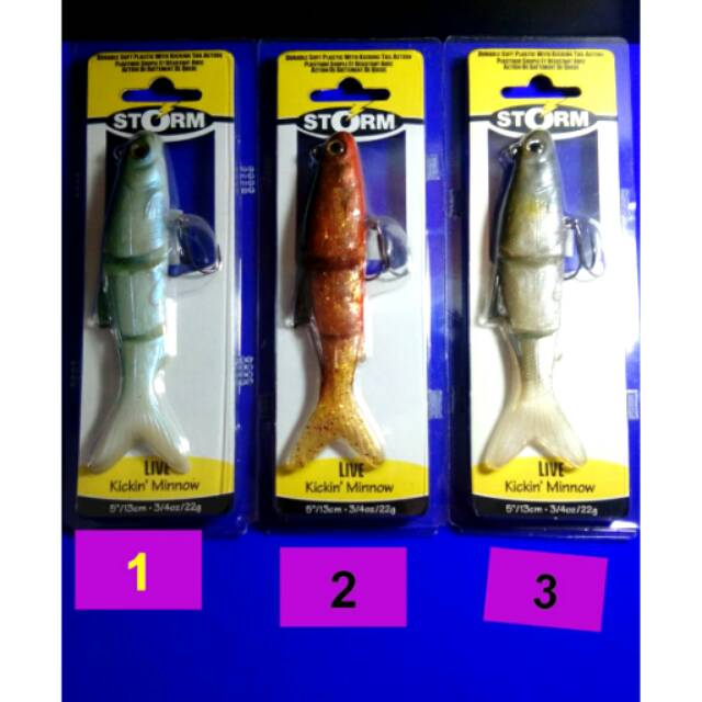 Umpan soft lure karet storm live kickin minnow 5"/13cm. 3/4oz/22g