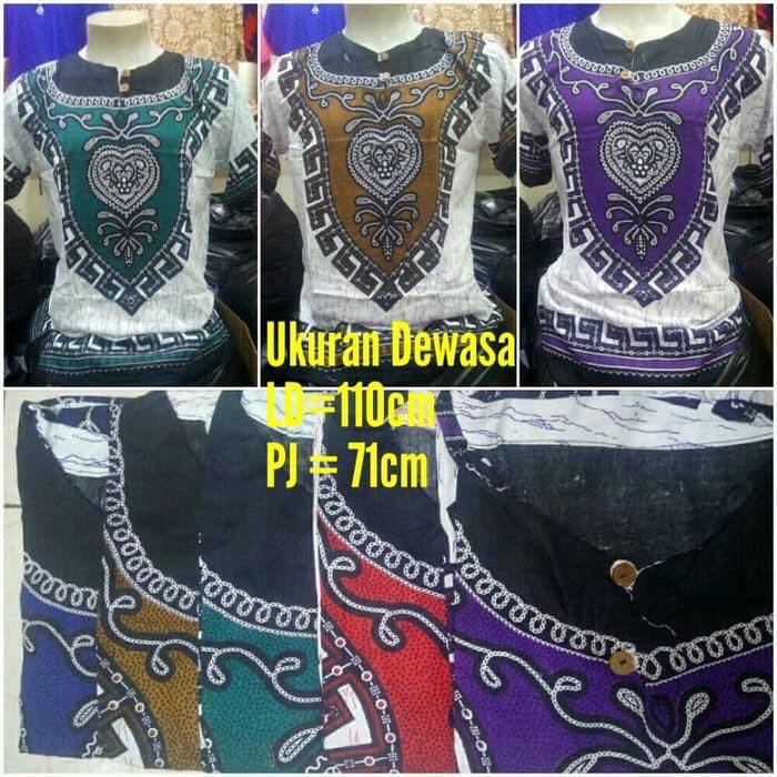 Baju Bali Unisex Corak Bangkok Dasar Putih