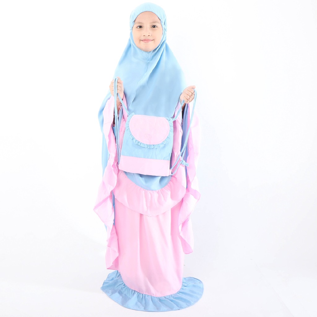 READY STOCK Mukena Anak / Mukena Tazbiya Kids Mixed Plain Pink / Mukena Anak Polos