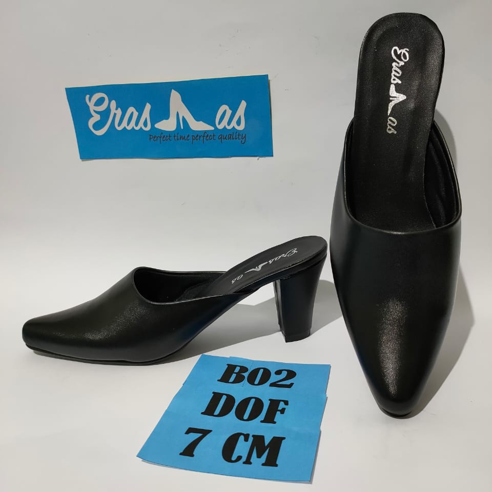 ERASMAS B02 7 cm Sandal Selop Bustong Wanita Sandal Formal Wanita Sandal Selop Kerja Dinas Kantor