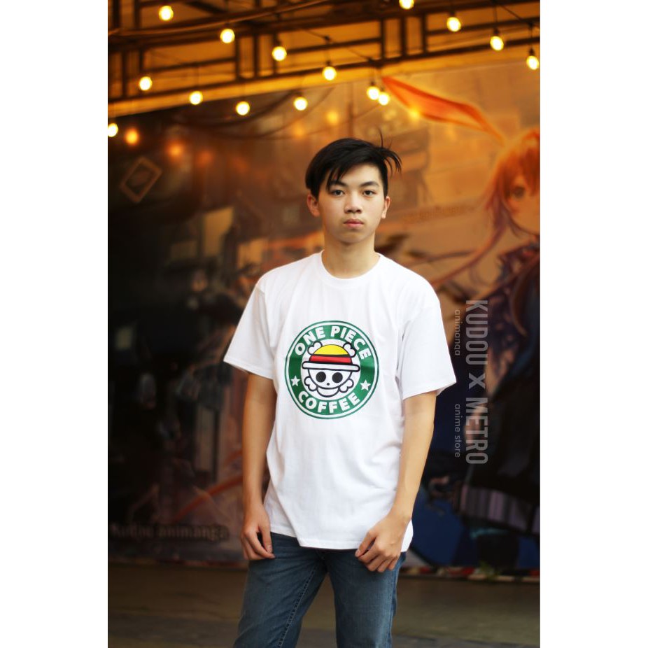 Kaos Onepiece Coffee Logo White