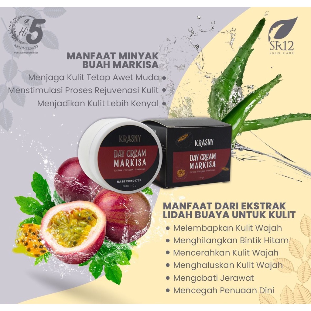 KRIM EKSTRAK MARKISA BPOM KRASNY DAY &amp; NIGHT CREAM KRIM SR12 Anti Keriput Anti Kusam ANTI-AGING