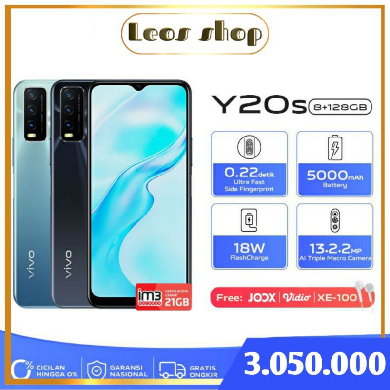 VIVO Y20s 8GB/128GB 6.51" Ultra Fast Side Fingerprint Baru