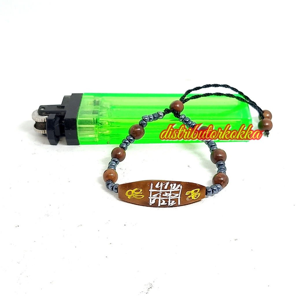 Gelang kokka kaukah manik ukir anak COKLAT