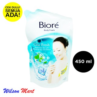 BIORE BODY FOAM SABUN CLEAR FRESH 450 ML REFILL | Shopee