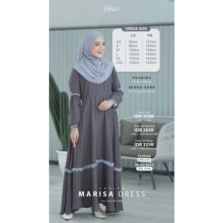READY STOCK MARISA DRESS BY ISA HIJAB (GAMIS DRESS WANITA)