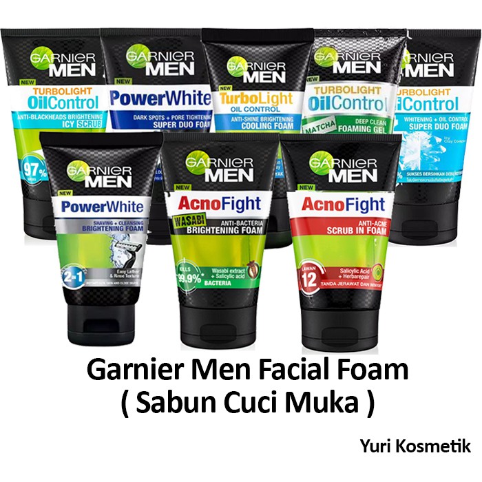 ☘️Yuri Kosmetik☘️ Garnier Facial Foam / Garnier Sabun Muka / Bright Complete / Acne Foam / Icy Foam / Cooling Foam / 50ml / 100ml