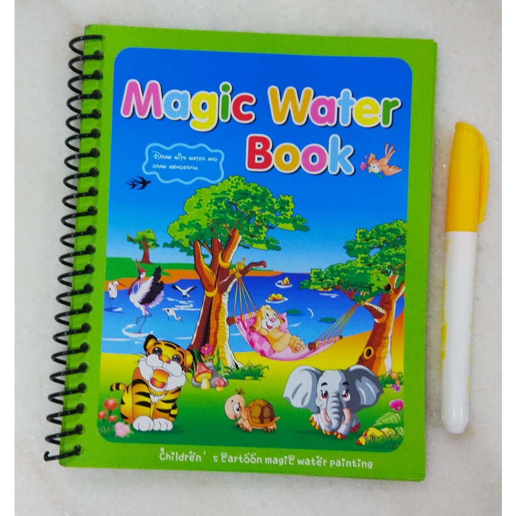 MAGIC WATER BOOK Pulpen Tinta Air Buku Gambar Air Ajaib Anak / Buku Mewarnai Lukisan Air BG-01