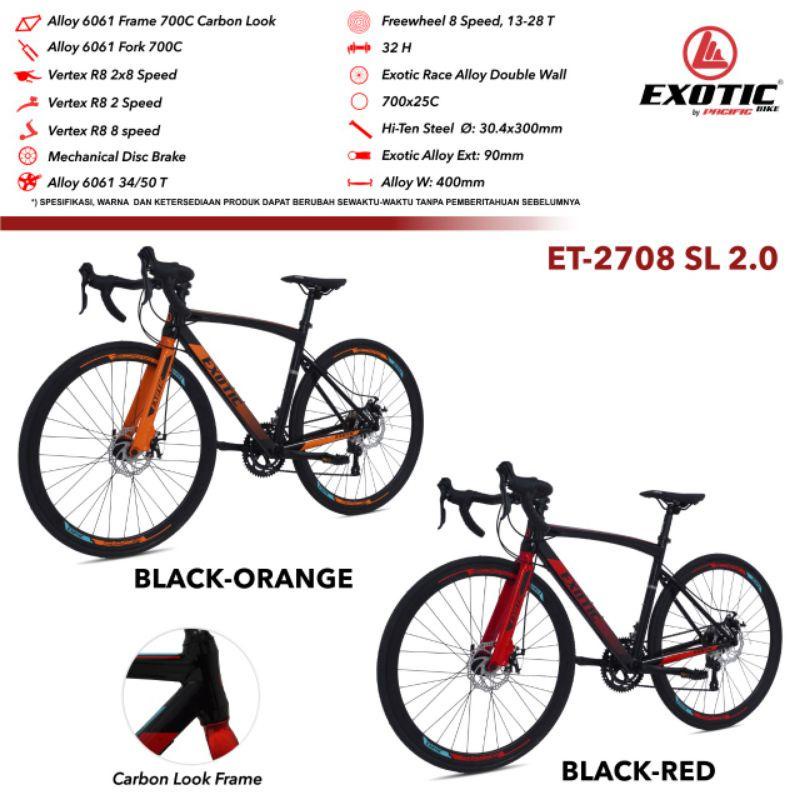 Sepeda Balap 700C Road Bike Roadbike Exotic ET 2708 SL 2.0 Alloy