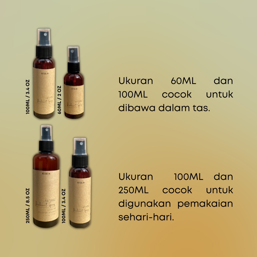 100ML / Natural Deodorant Spray 100ML / Penghilang Bau Ketiak Penghilang Bau Ketek Penghilang Bau Badan Penghilang Bau Kaki Deodorant Alami / Tawas Spray Deodorant Tawas