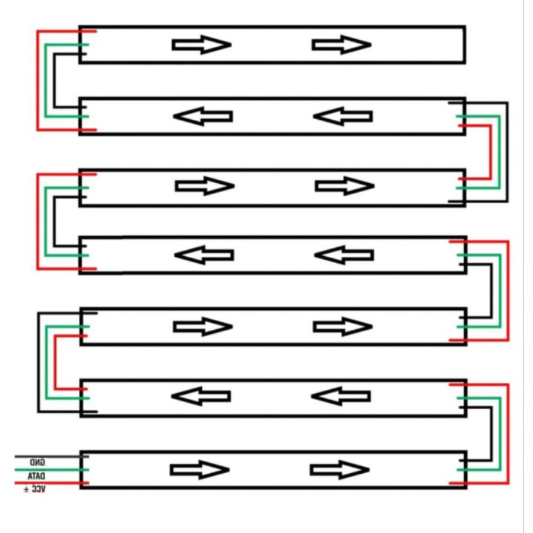 MODUL STROBO TEKS 7BARIS WS2811 V.03 NEW COMBINE ANIMASI