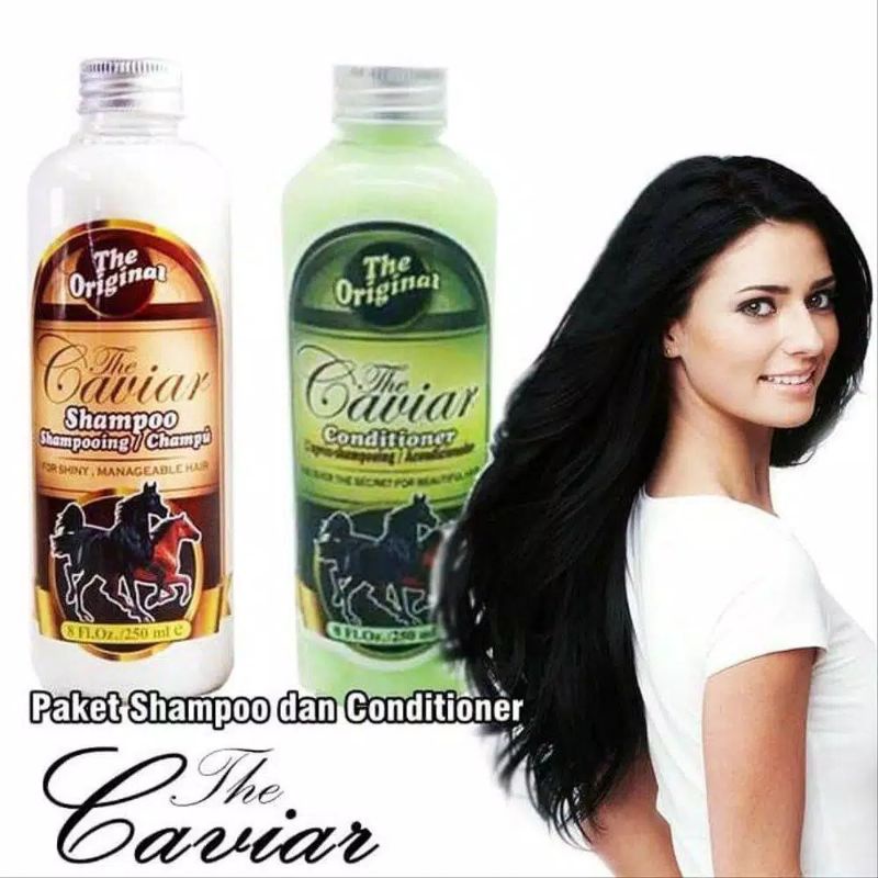 PENUMBUH RAMBUT PALING AMPUH ANTI RONTOK BOTAK PAKET THE CAVIAR 2 in 1 SHAMPOO + CONDITIONER BPOM