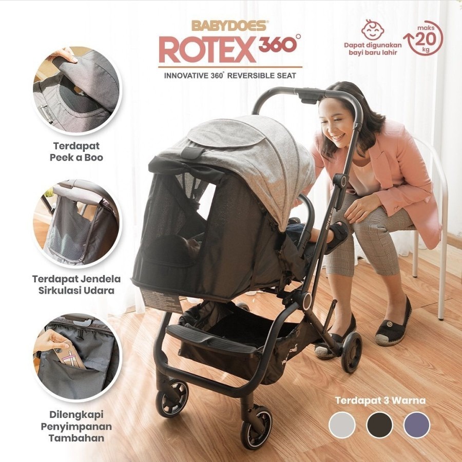 Babydoes Rotex 360 Derajat | Kereta Dorong Bayi Reversible Seat