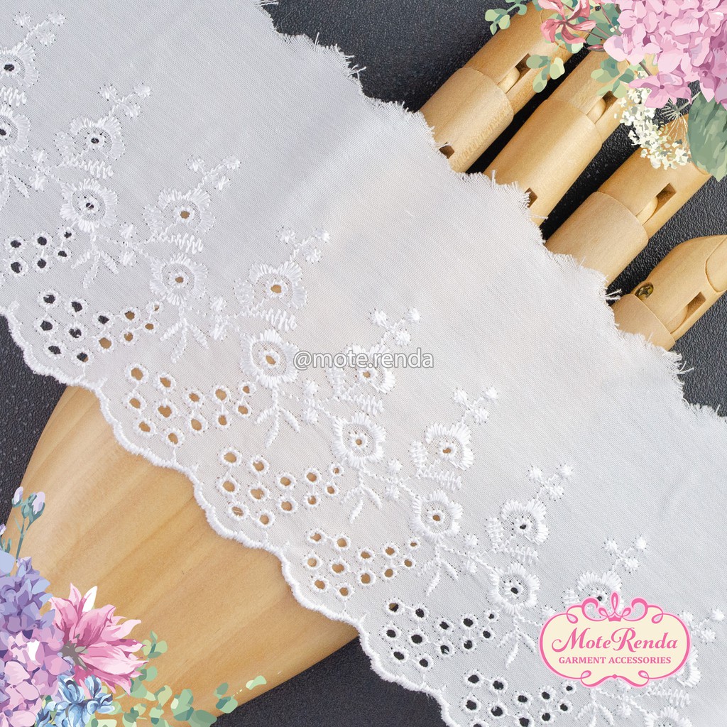 Renda katun, lebar 6cm (harga per 50cm) kode 5KVI60