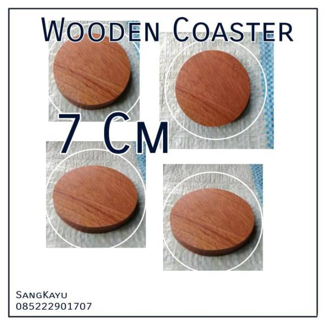 Wooden Coaster 7 Cm Tatakan gelas cangkir kopi teh Tatakan kayu unik