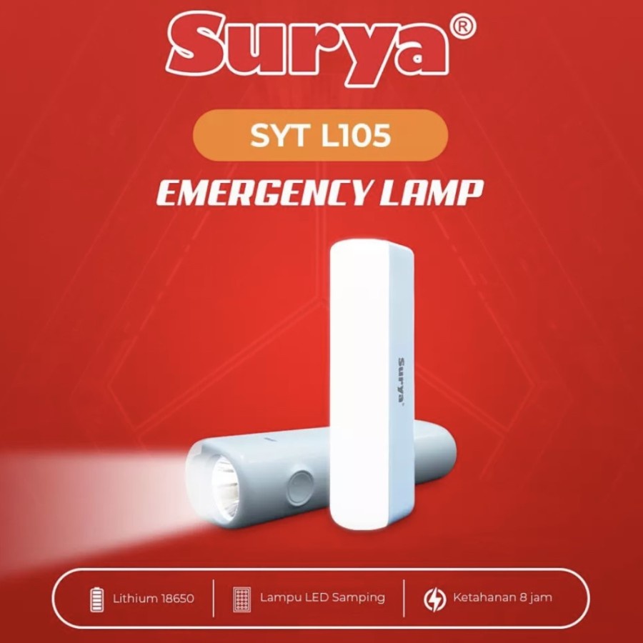 Senter tangan Cas Surya SYT L105 Super LED 12 SMD Senter Rechargeable LED Light/ Emergency Lamp