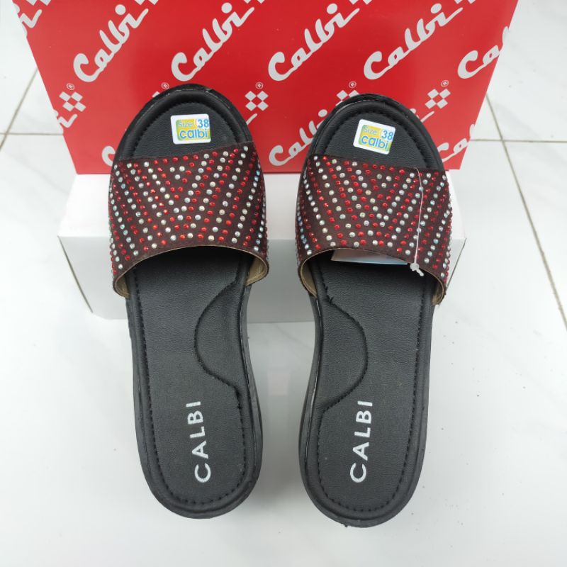 Sandal Wedges Calbi Slop Segitiga Tinggi 7cm