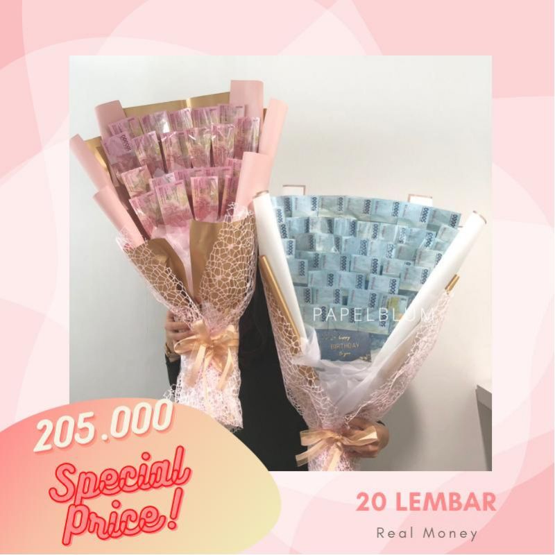 Buket bunga uang (asli) money hand bouquet