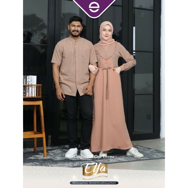 Gamis Couple Ethica Elfa 135 ( Cafe Creme )Terbaru