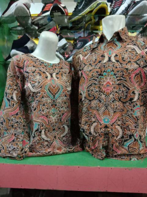 Cod - Bayar Ditempat - Rama Shinta Couple - Sarimbit Batik Couple Atasan Blouse Mega Mendung Sogan