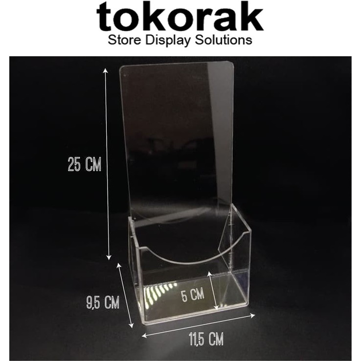 ACRYLIC TEMPAT BROSUR 1 SUSUN F.3 AKRILIK ASLI MIKA STAND