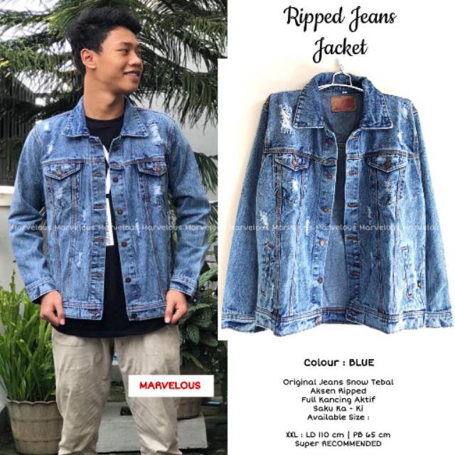 RIPPED JEANS JACKET BY MARVELOUS