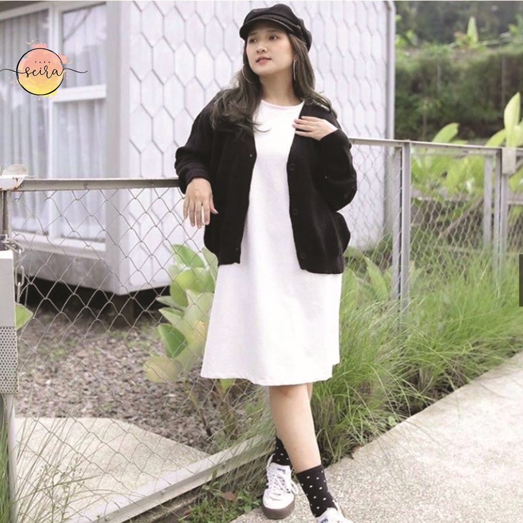 [BISA COD] Olivia Cardy Crop Tebal / Eireen Crop Cardy / Kardigan Rajut Olivia / Cardi balon-Olivia Hitam