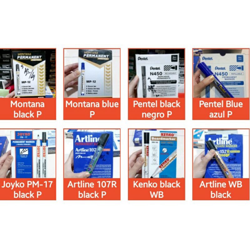 

SPIDOL PERMANENT / WHITEBOARDMARKER harga per pc
