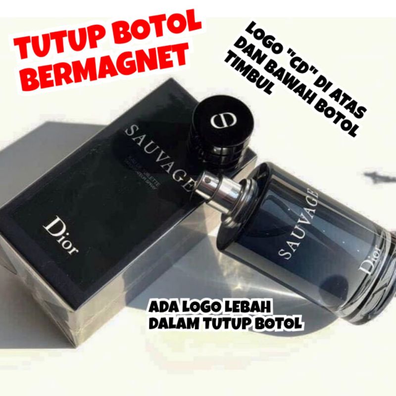 SAUVAGE DI*OR PARFUM PRIA ORIIMPORT BOX COVER 100 ML TUTUP BOTOL BERMAGNET BOX COVER