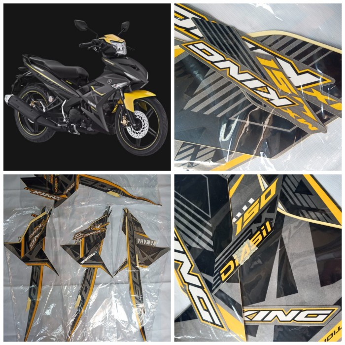 Stiker striping mx king kuning hitam 2017