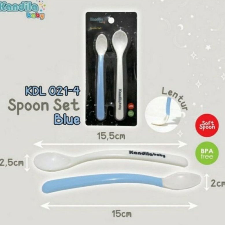 KANDILA Baby Hard and Soft Spoon Set Sendok Bayi Lentur