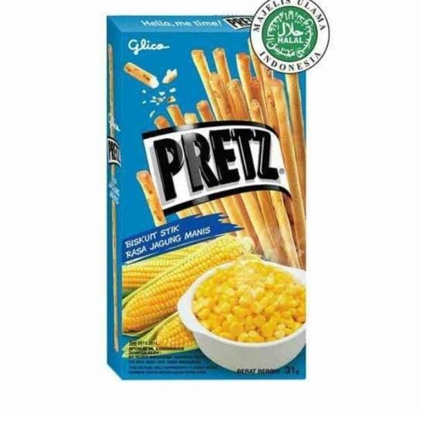 

siap kirim] GLICO PRETZ BISKUIT STIK RASA JAGUNG MANIS 31GR