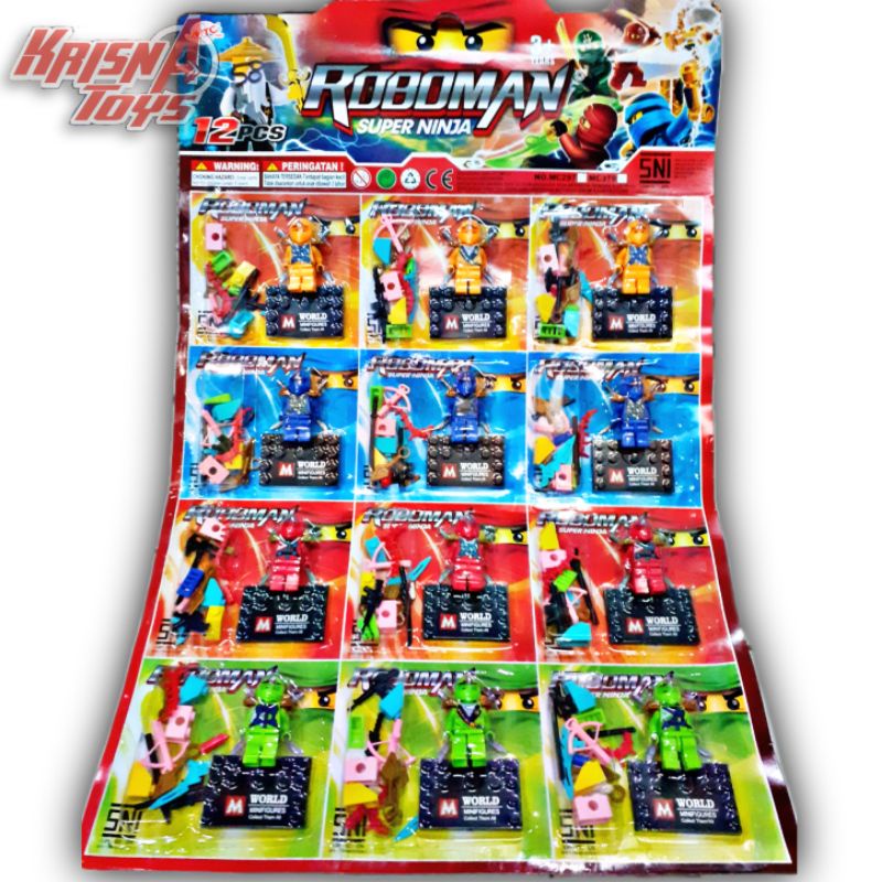 MAINAN BALOK SUSUN FIGURE NINJA/BRICK SUPER NINJA isi 12pcs/Lembar